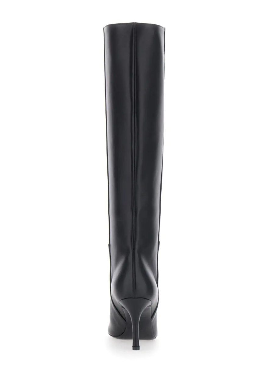Cizme Black Knee-high heeled boots in leather for women - Img 4