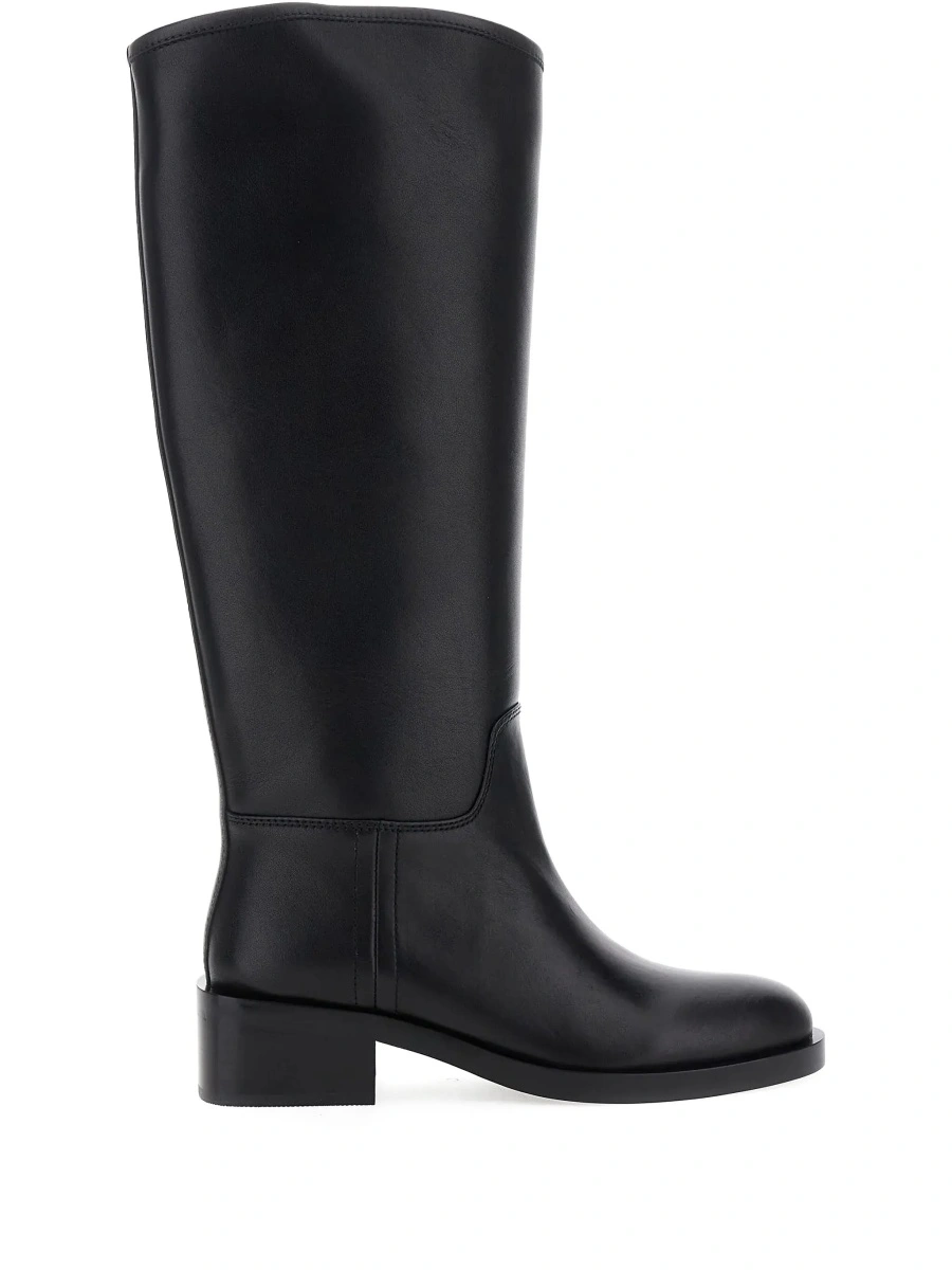 Cizme Jeffrey Campbell negre din piele cu toc masiv - Img 8