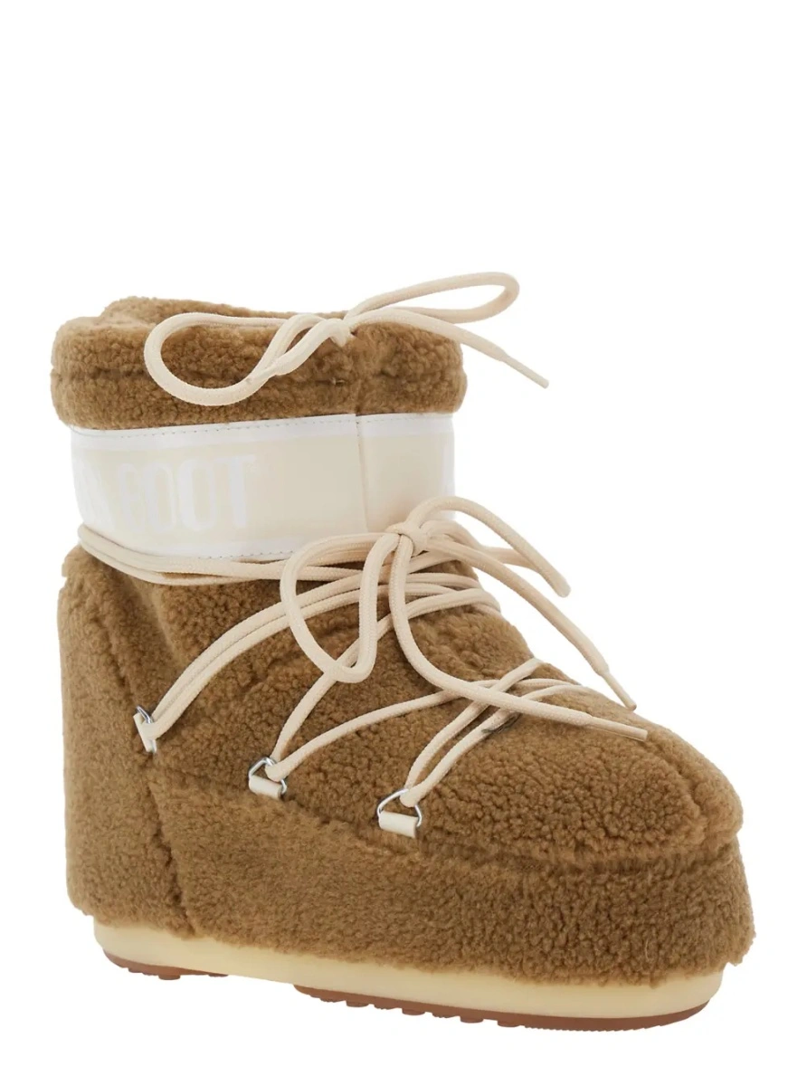 Cizme Moon Boot maro din fleece 'Icon' - Img 2