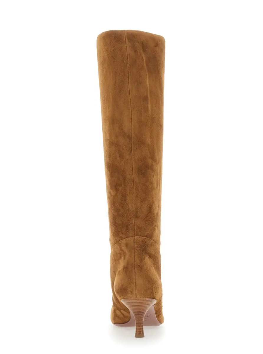 Cizme 'Rose' Brown Boots with Pointed Toe and High Heel in Suede for Women - Img 3