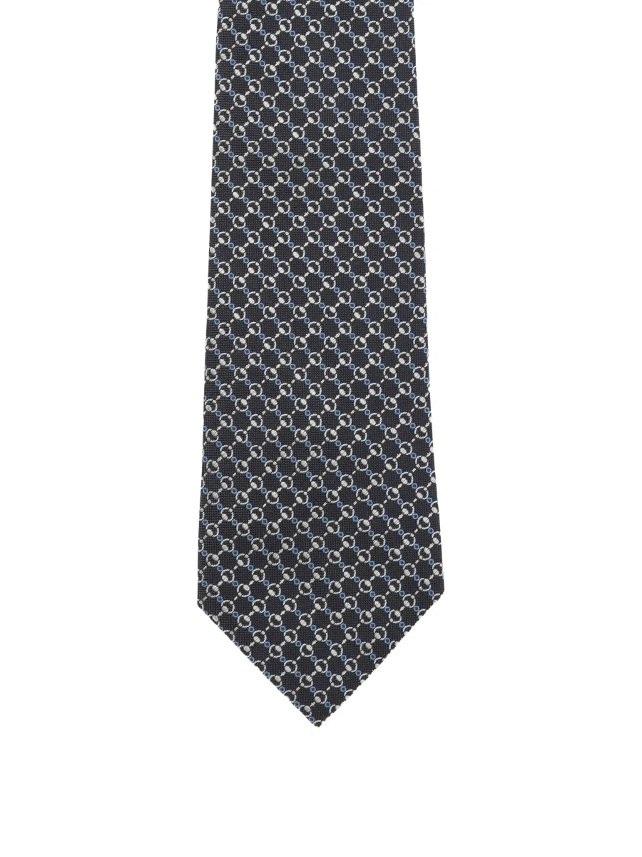 Cravata Gucci gri din matase - Img 4