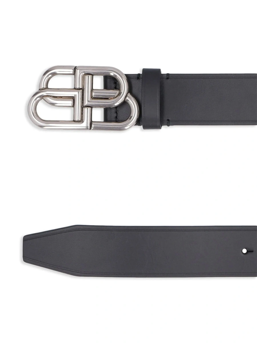 Curea Balenciaga neagra din piele - Img 4