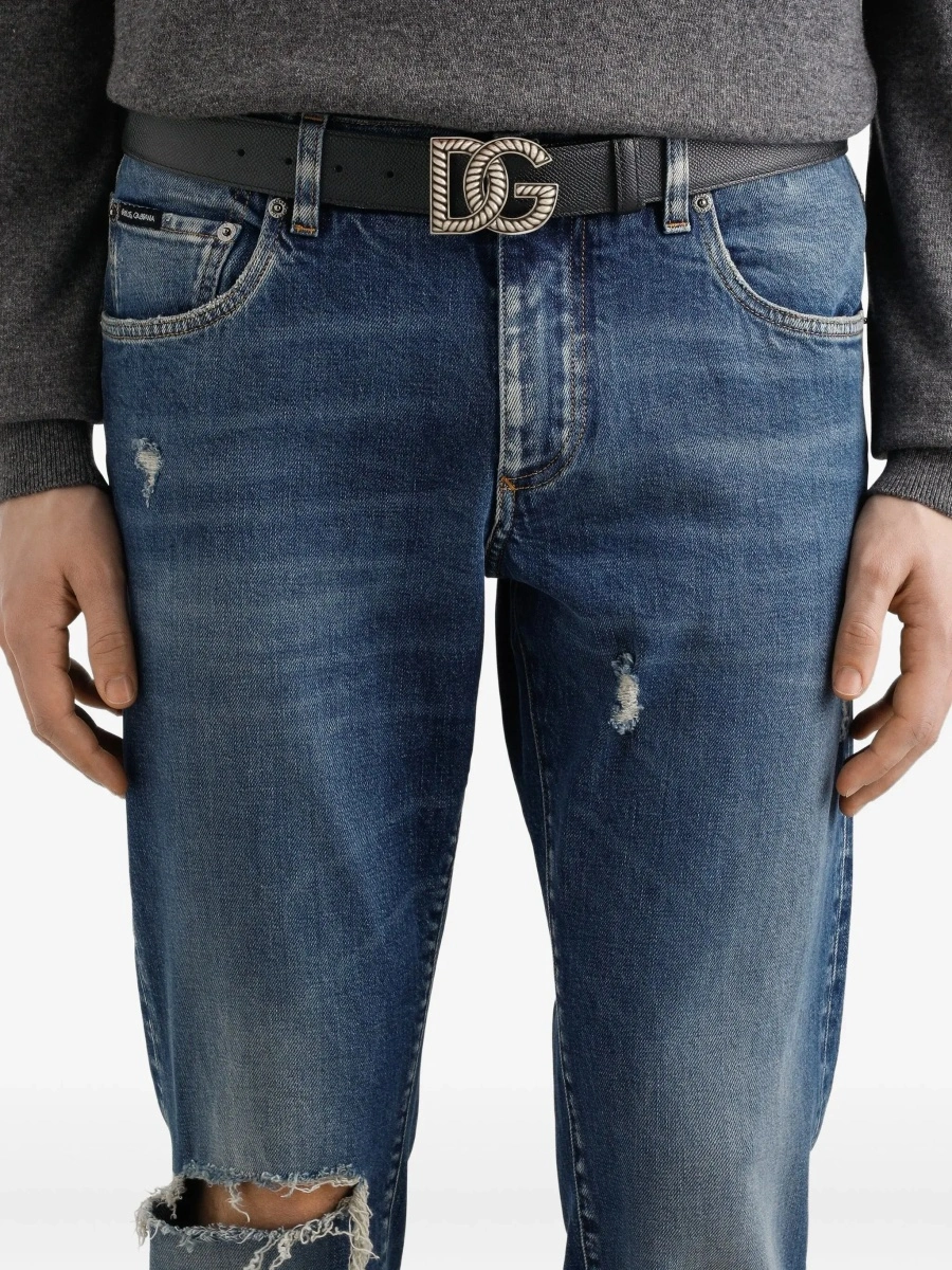 Curea Dolce &amp; Gabbana neagra din piele - Img 4
