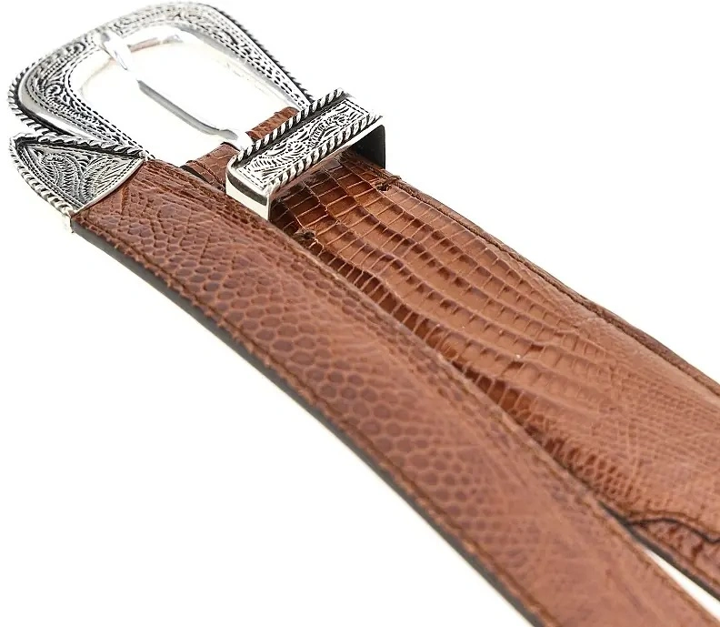 Curea Engraved buckle leather belt - Img 2