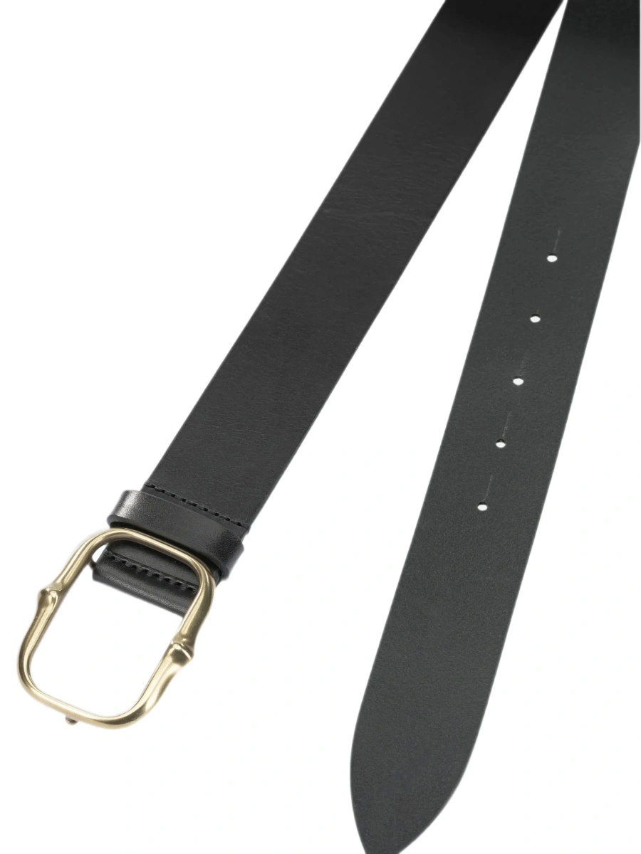Curea Isabel Marant neagra din alama si piele - Img 2