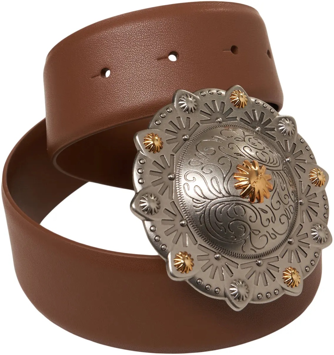 Curea Leather belt with maxi buckle - Img 3