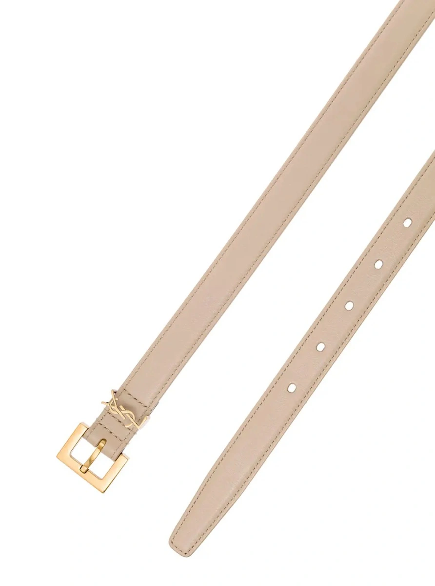 Curea Saint Laurent bej din piele - Img 2