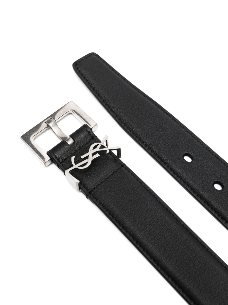 Curea Saint Laurent neagra din piele - Img 4