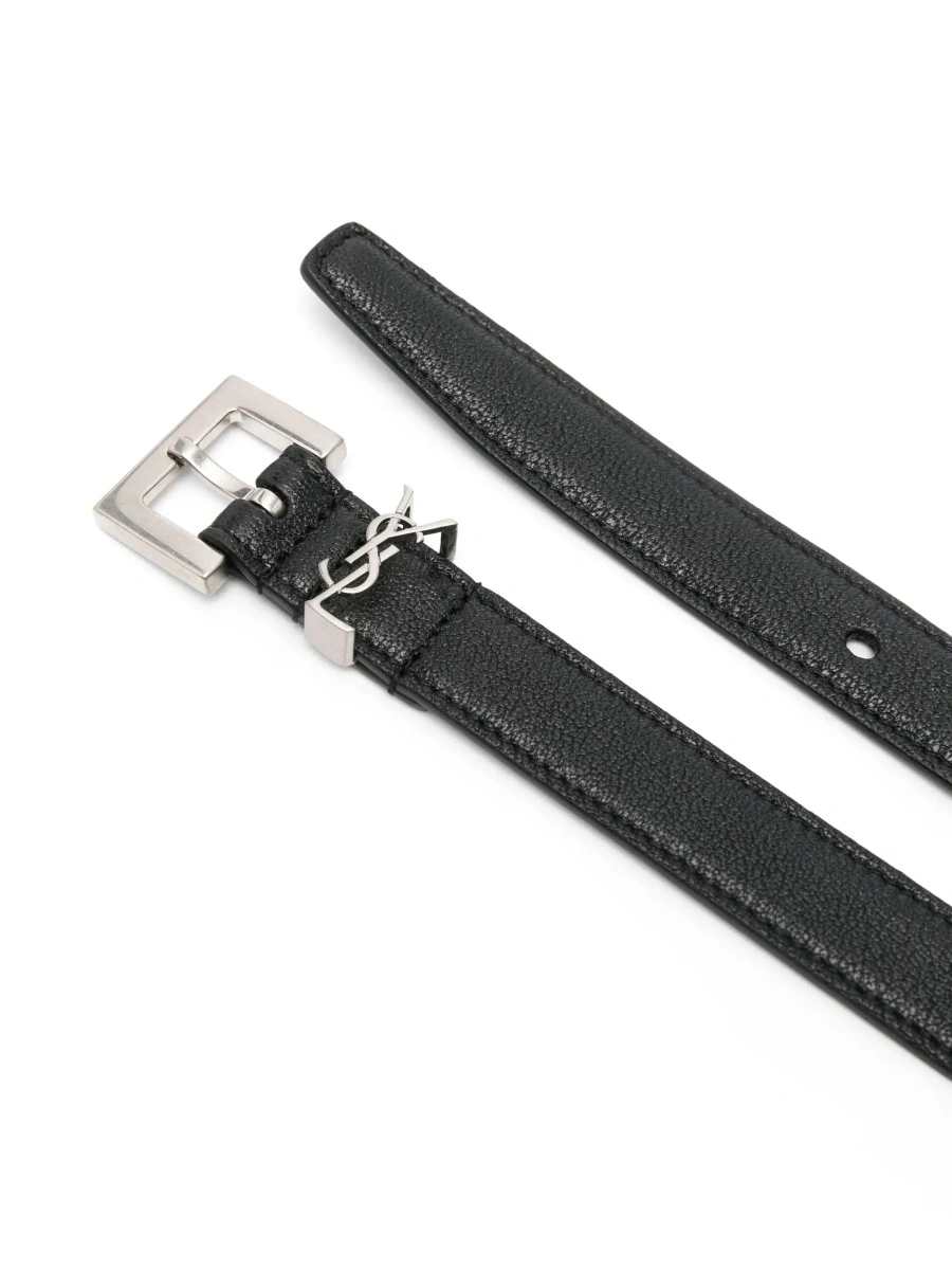 Curea Saint Laurent neagra din piele - Img 4