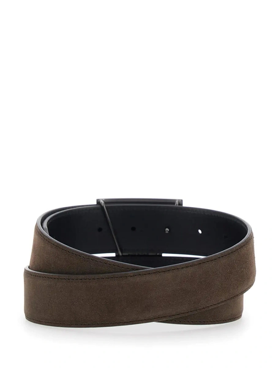 Curea TOD'S maro din piele intoarsa - Img 2
