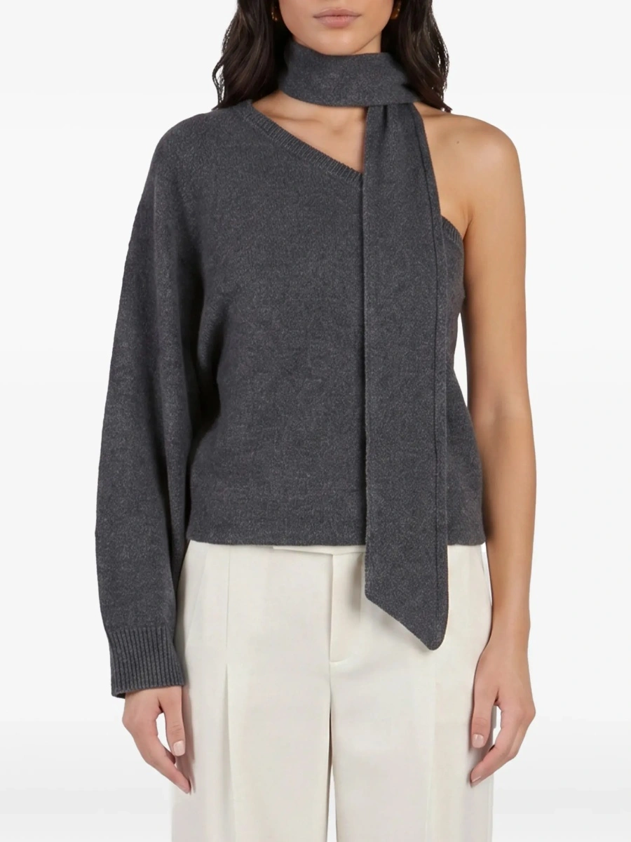Esarfa One-Shoulder Top With Scarf Detail - Img 6