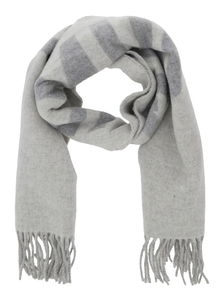 Esarfa Scarf 'L'Echarpe Jacquemus' with Maxi Logo Lettering and Fringed Edge in Gray for Men - Img 2