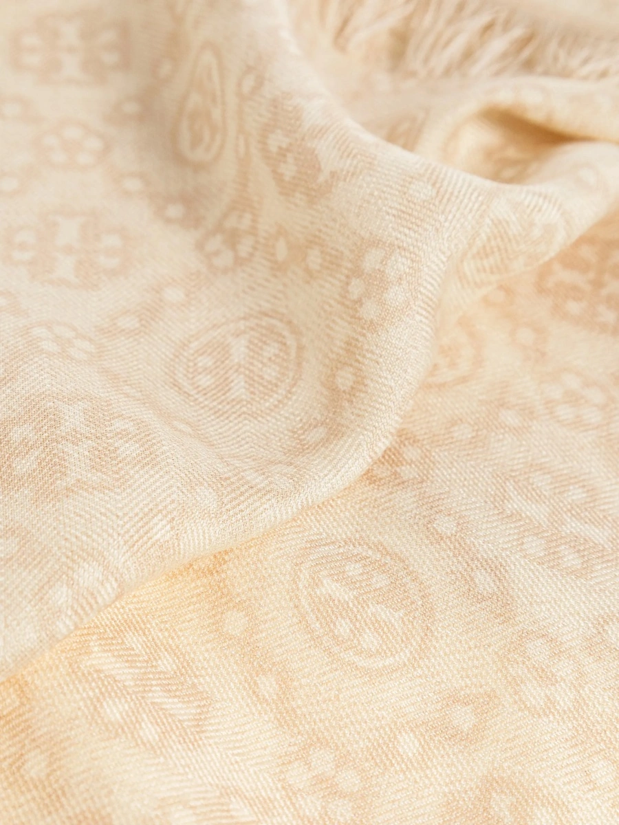Esarfa Tory Burch neutra din lana - Img 3