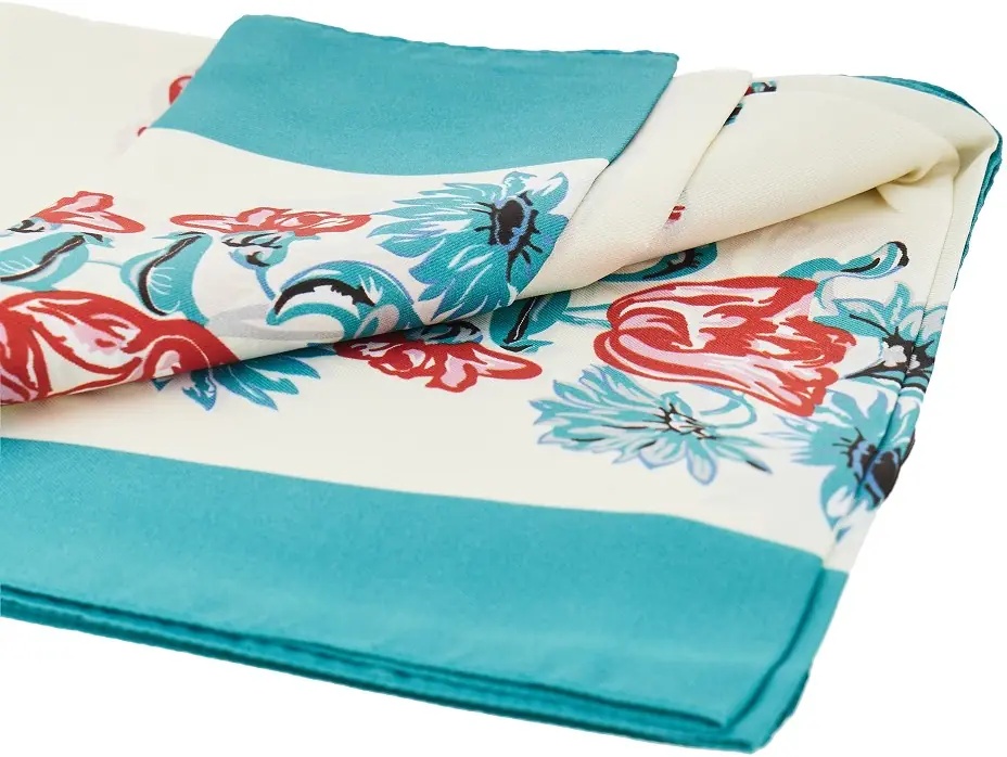 Esarfa Viscose and silk scarf with print - Img 3