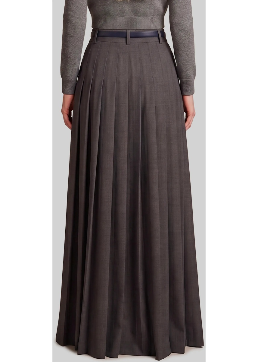 Fusta Anthracite Maxi Pleated Skirt - Img 3