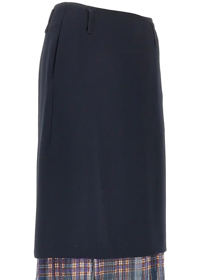 Fusta Cady midi skirt with check insert - Img 2