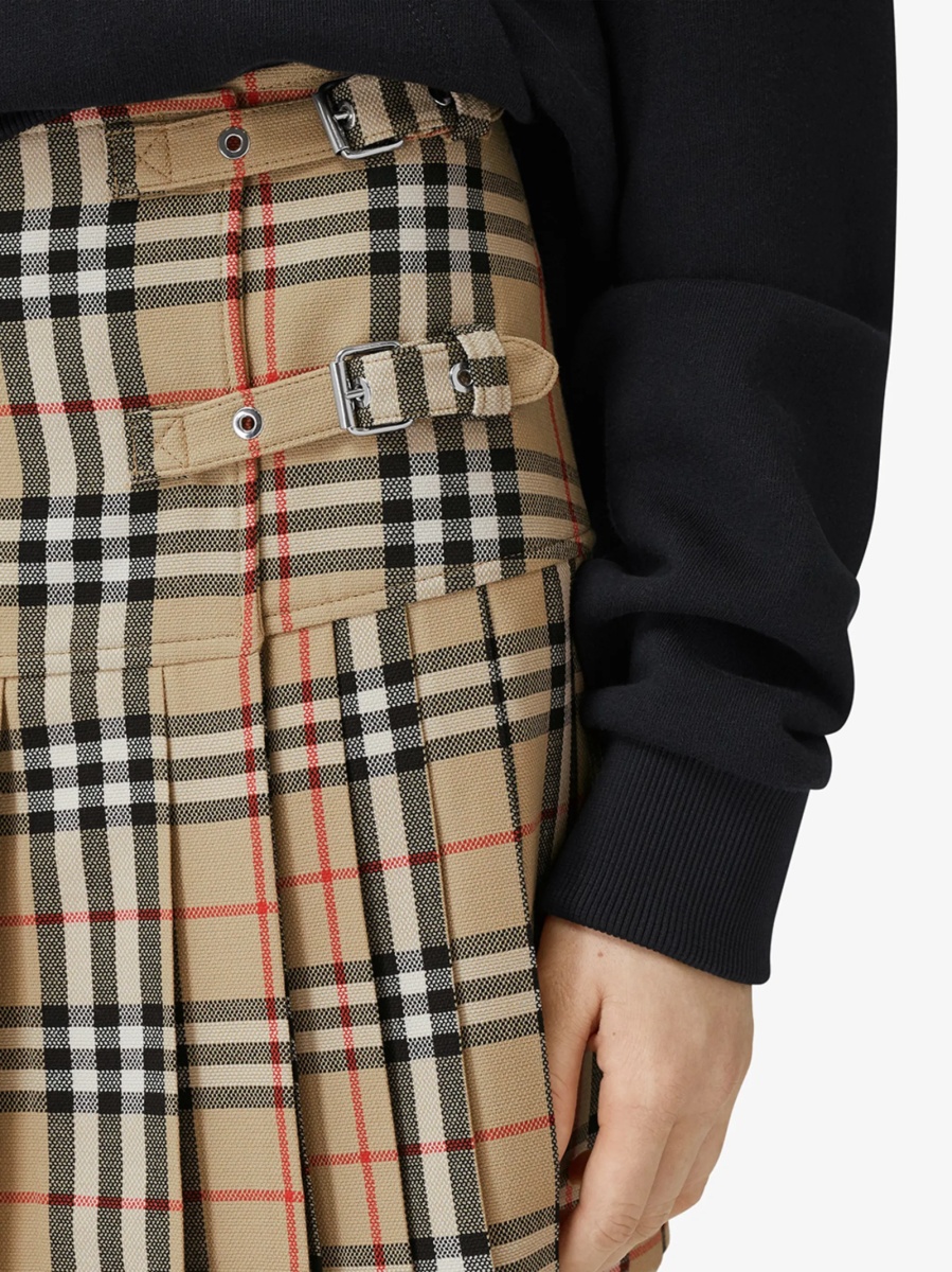 Fusta cu pliuri Burberry vintage check neutra - Img 5