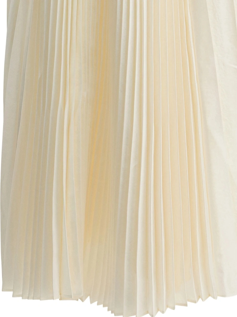 Fusta cu pliuri Sandbeige neutra din polyester - Img 5