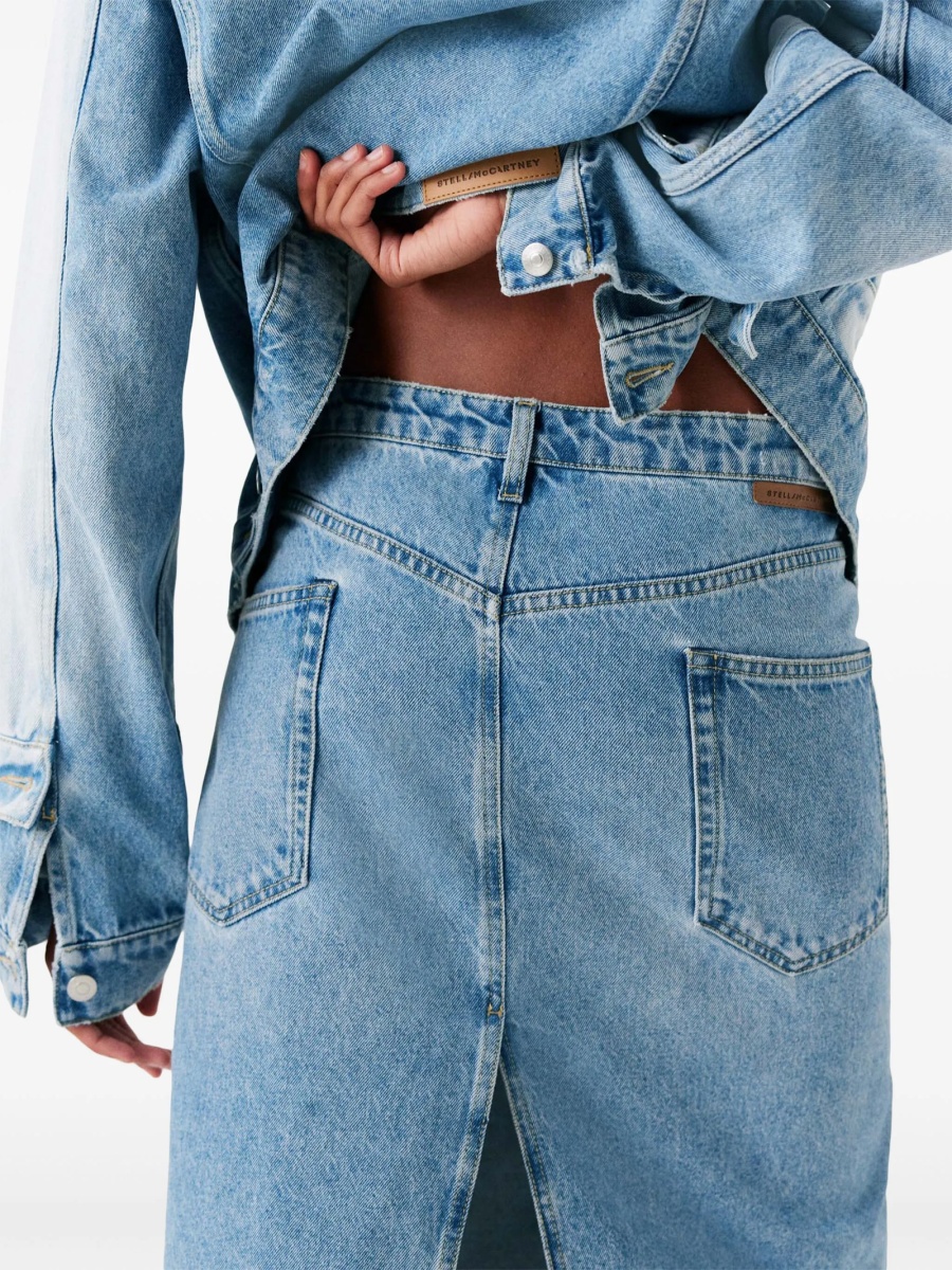 Fusta drepte Stella McCartney albastra - Img 5
