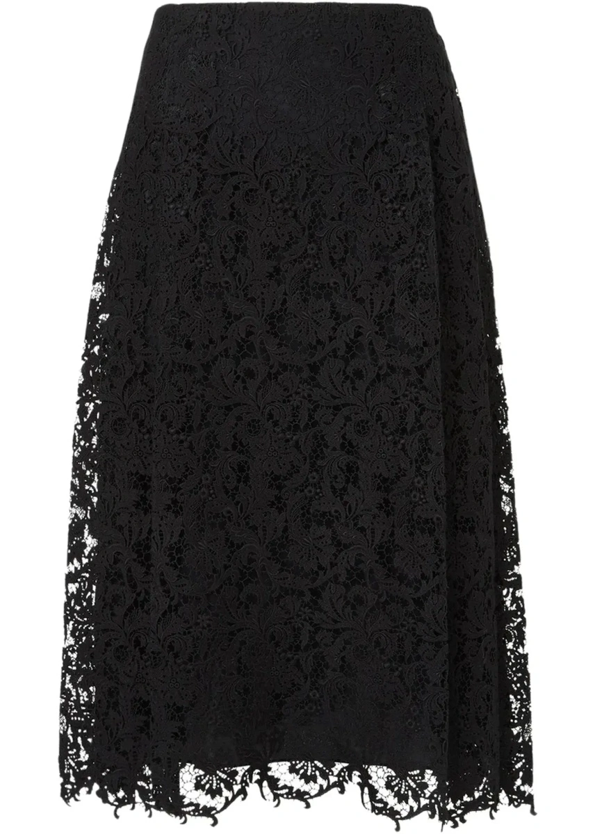 Fusta Fendi neagra din dantela macrame - Img 4