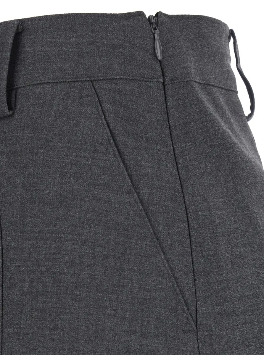 Fusta grey mini skirt with side zip closure and logo lettering on the side in Tech Fabric Women - Img 3