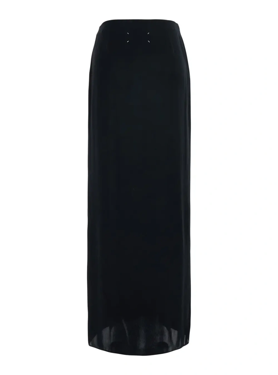 Fusta Maison Margiela neagra din matase - Img 2