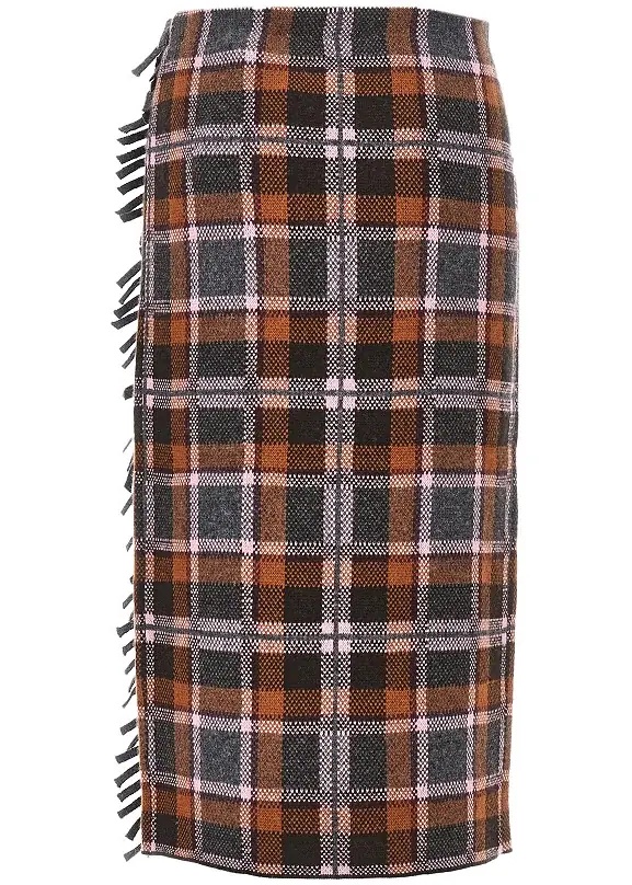 Fusta Plaid wrap midi skirt - Img 3