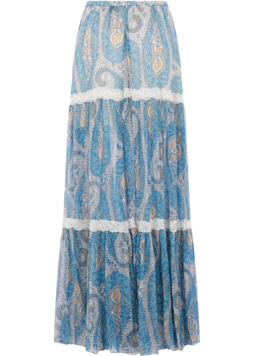 Fusta Silk crepon maxi Skirt - Img 2
