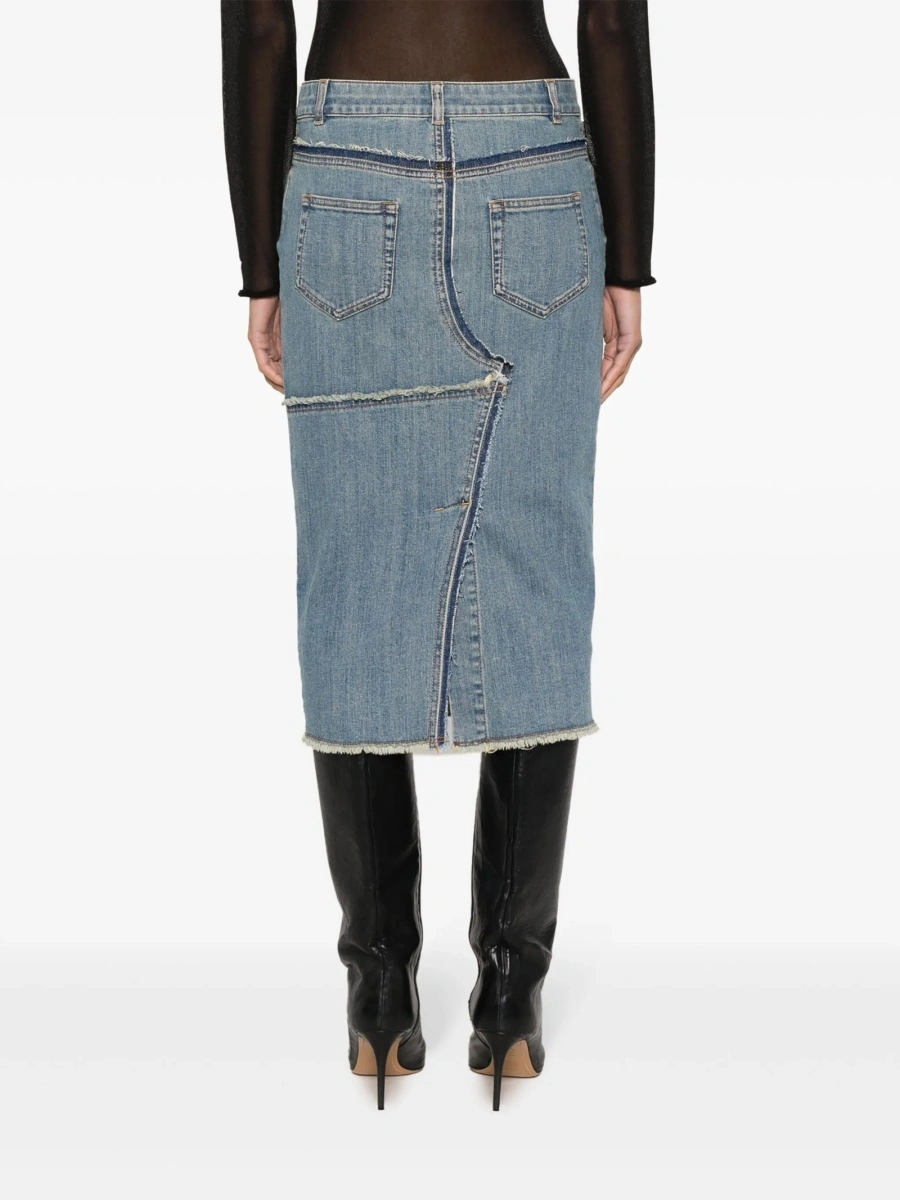 Fusta Tom Ford albastra din elastan si bumbac - Img 4
