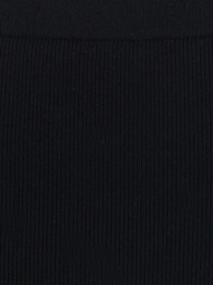 Fusta 'Zucca' Black ribbed skirt in wool for women - Img 5