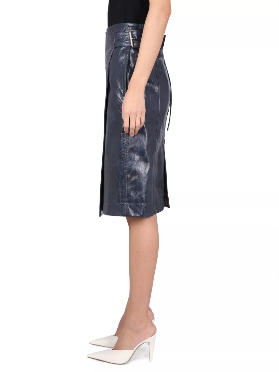 Fuste Leather Midi Skirt - Img 3