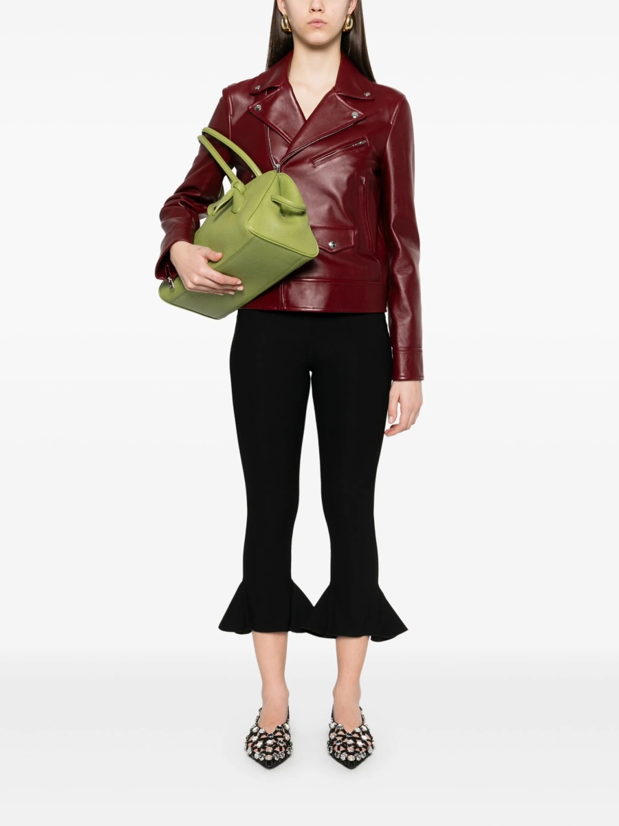 Geaca biker Gucci rosie din piele - Img 2