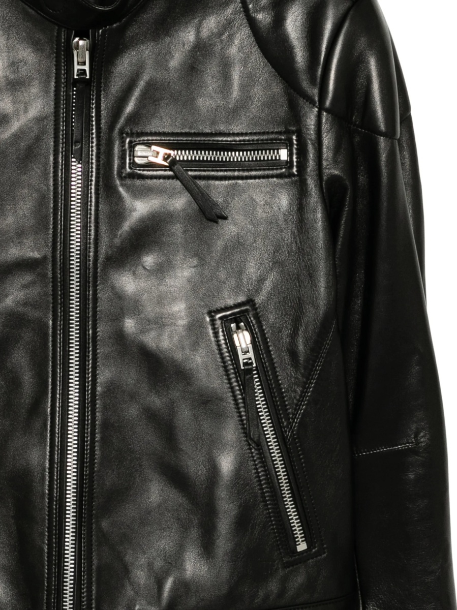 Geaca biker Tom Ford neagra din piele - Img 3