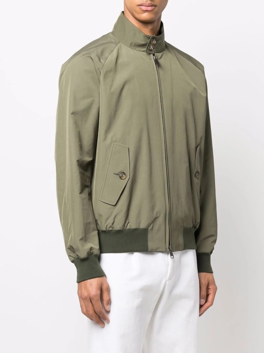 Geaca bomber Baracuta verde din polyester si bumbac - Img 3