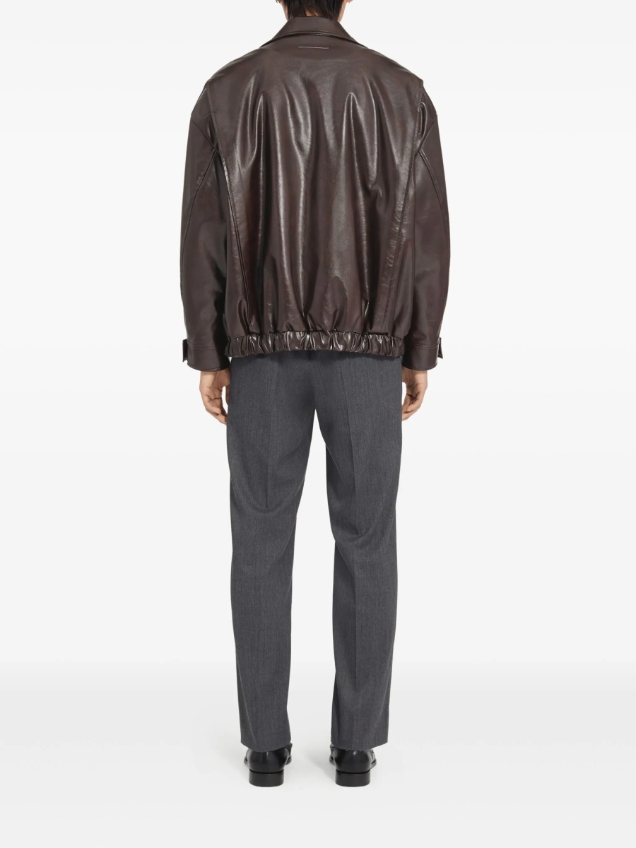 Geaca bomber MM6 Maison Margiela rosie din polyester si vascoza - Img 4