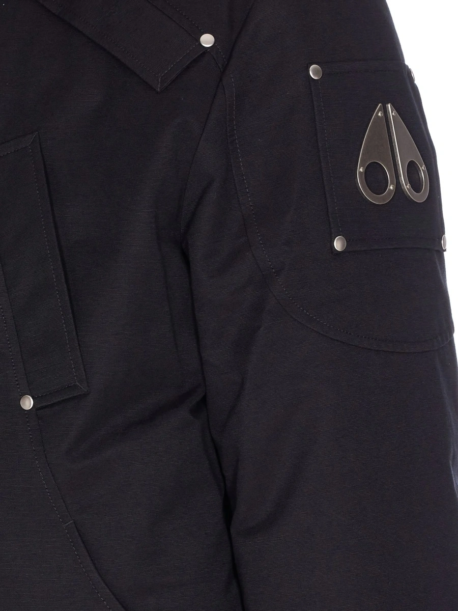 Geaca bomber Moose Knuckles neagra din bumbac si nylon - Img 3