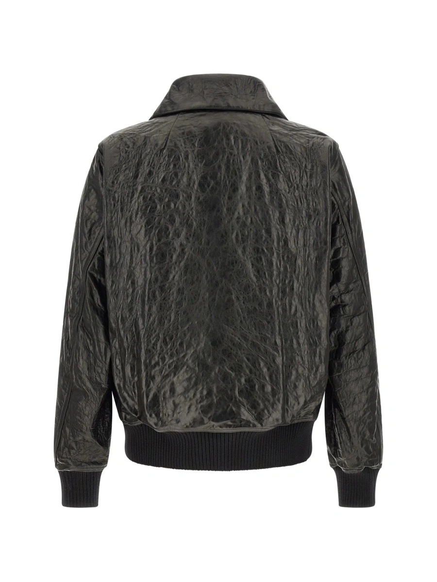 Geaca bomber Rick Owens neagra din piele - Img 2