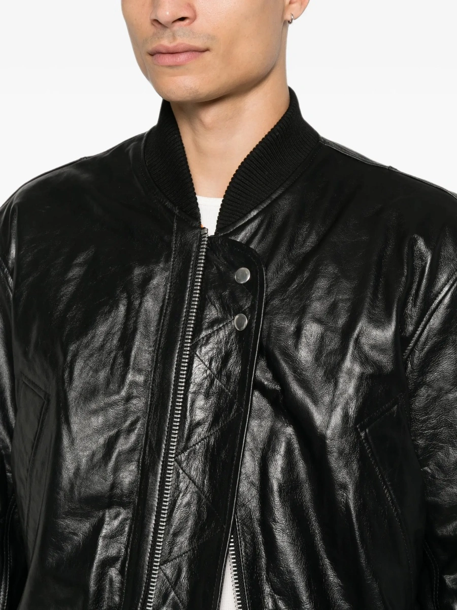 Geaca bomber SUNFLOWER neagra din piele - Img 7