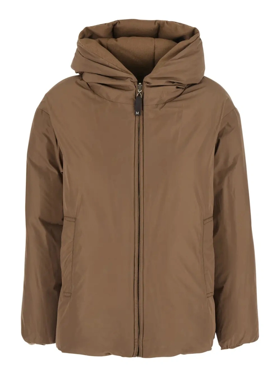 Geaca de Iarna Down jacket Dama with high collar and long sleeves in Tech Fabric Beige Woman - Img 4