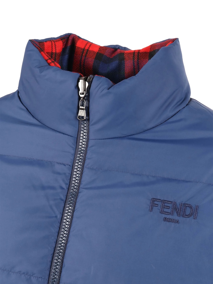 Geaca de iarna Fendi albastra din lana - Img 5
