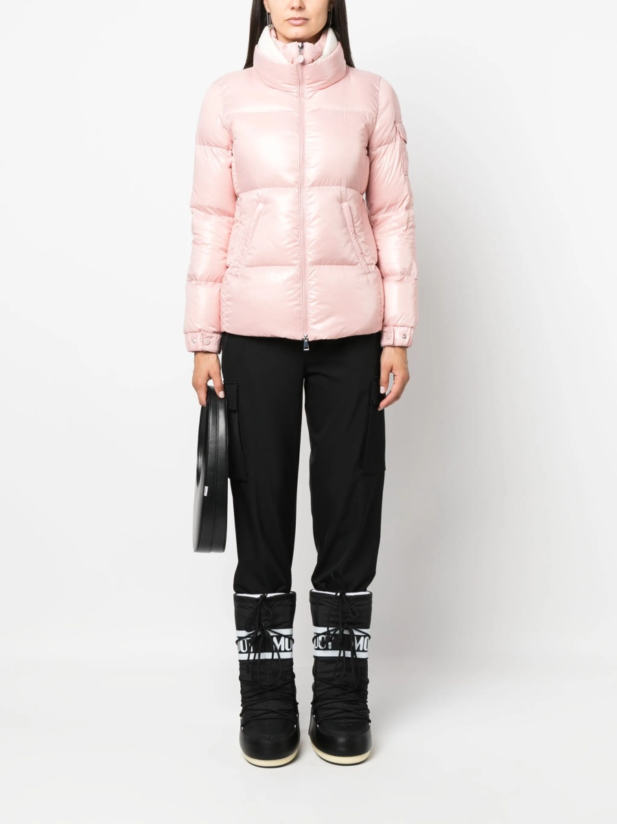 Geaca de iarna Moncler roz din poliamida - Img 2
