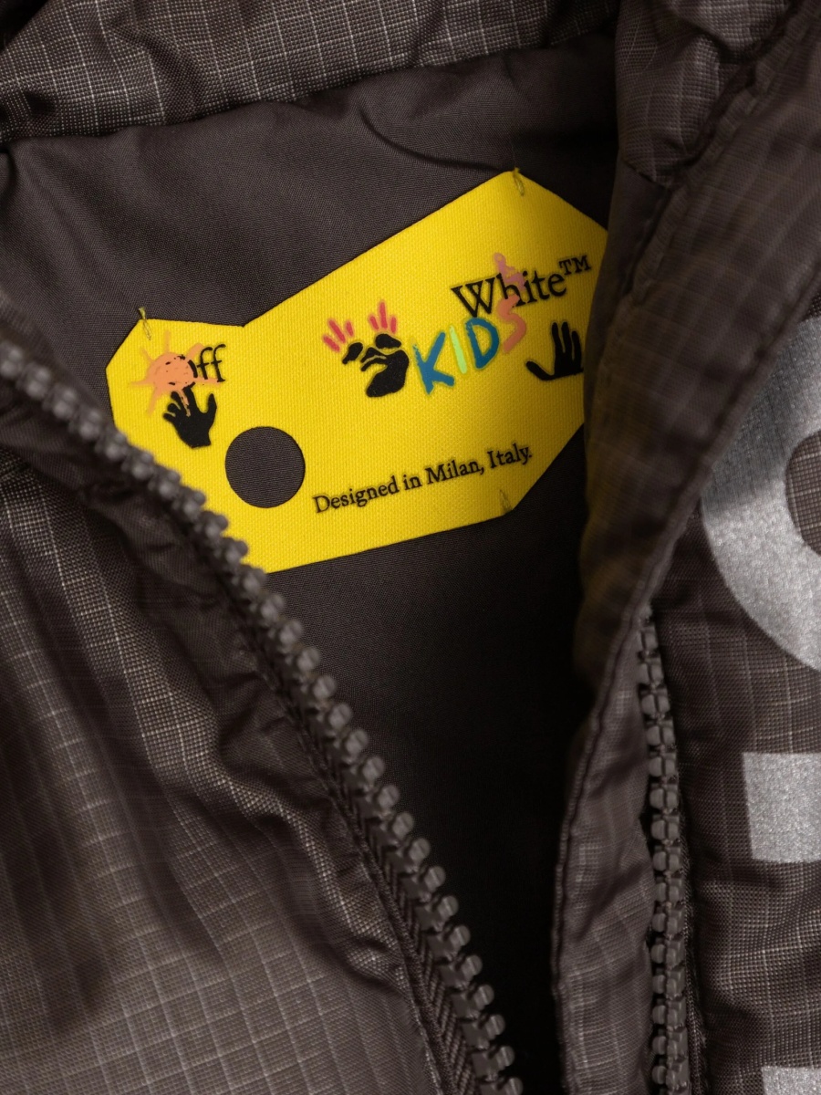 Geaca de iarna Off-White maro din polyester si poliamida - Img 4