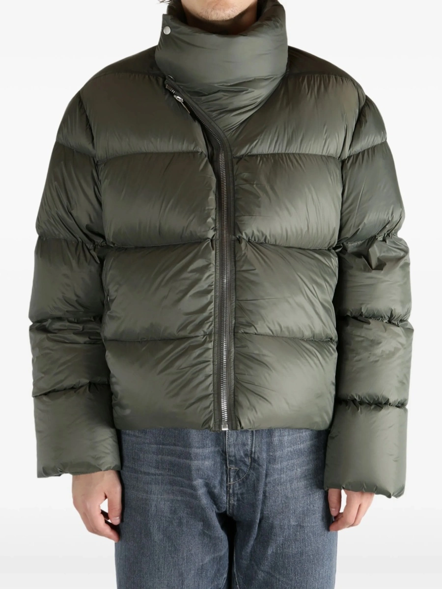 Geaca de iarna Rick Owens verde din nylon si lana - Img 3