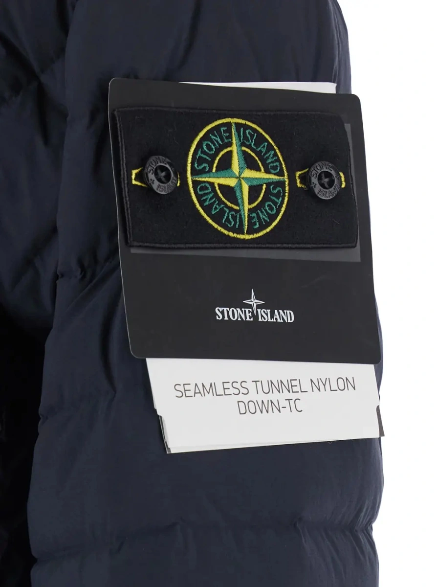 Geaca de iarna Stone Island albastra cu guler inalt - Img 3