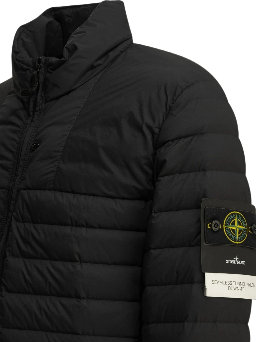 Geaca de iarna Stone Island neagra din spandex/elastan si poliamida - Img 3