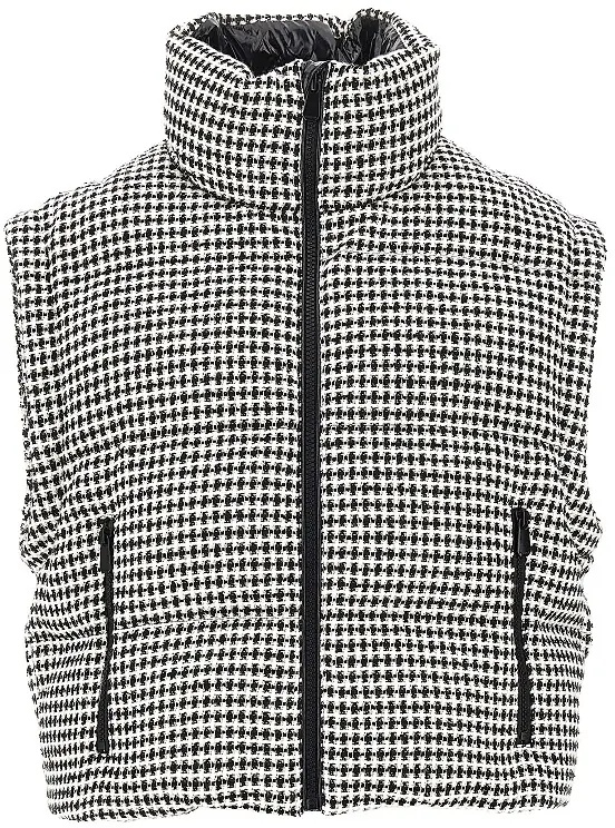 Geaca de Iarna Tweed down jacket with detachable sleeves - Img 2