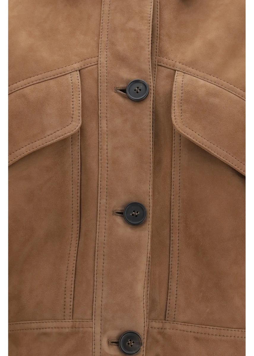 Geaca de Piele Cropped suede Jacket - Img 3