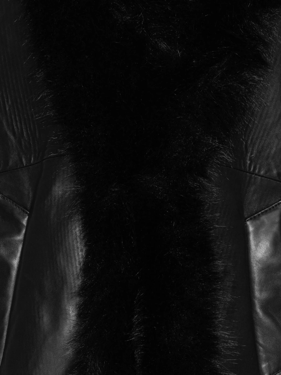 Geaca de piele ROTATE Birger Christensen neagra din polyester - Img 3