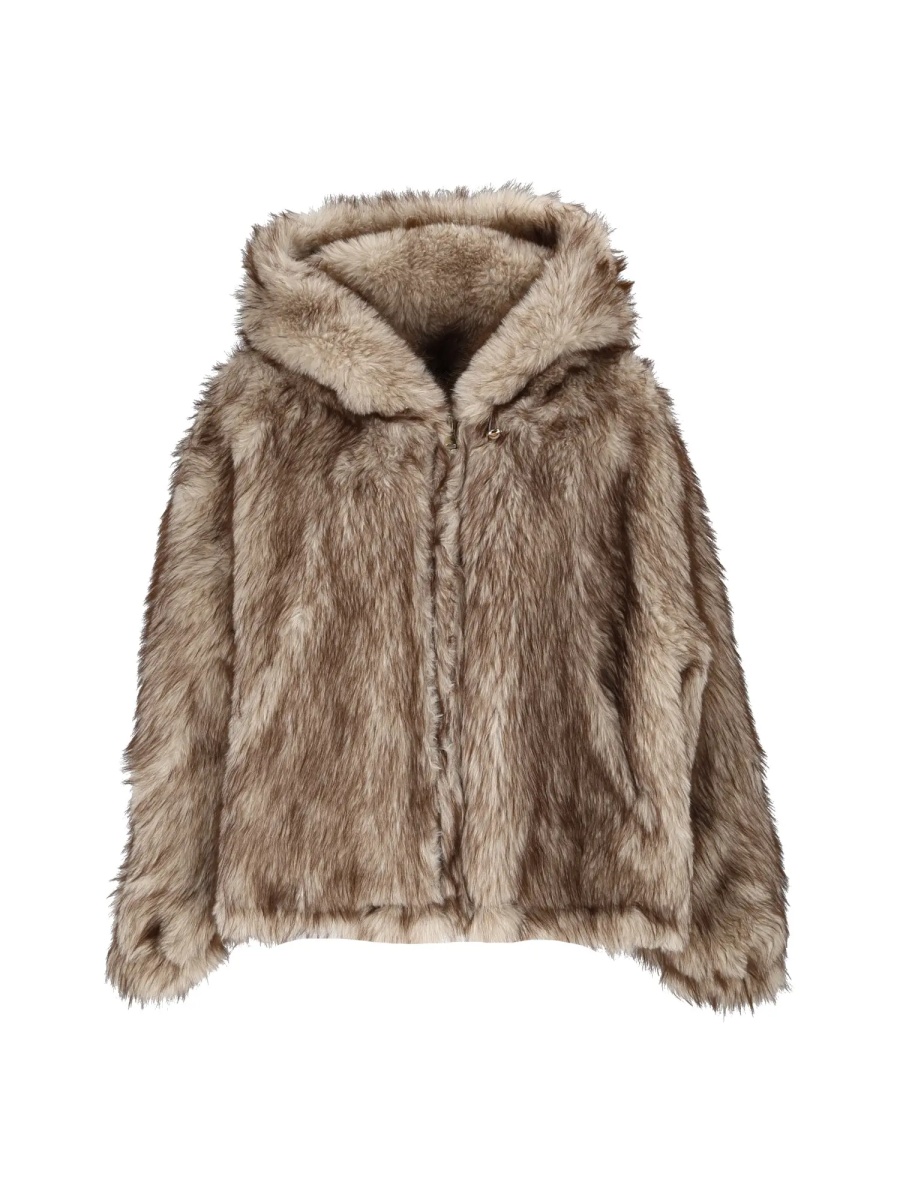 Geaca de Piele WOMAN FABRIC &amp; FAKE FUR JACKET - Img 2