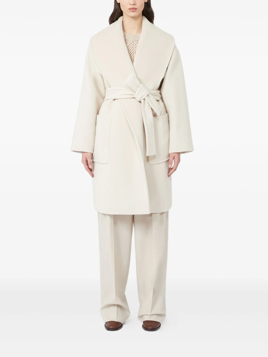 Geaca Oversize MaxMara Studio alba din alpaca si lana - Img 2